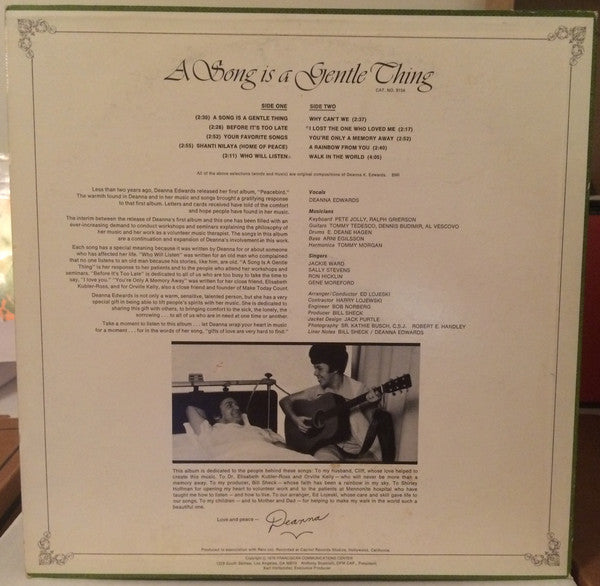Deanna Edwards : A Song Is A Gentle Thing (LP, Album)