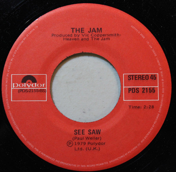 The Jam : Start! (7", Single)