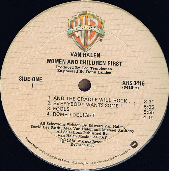 Van Halen : Women And Children First (LP, Album, Imp)
