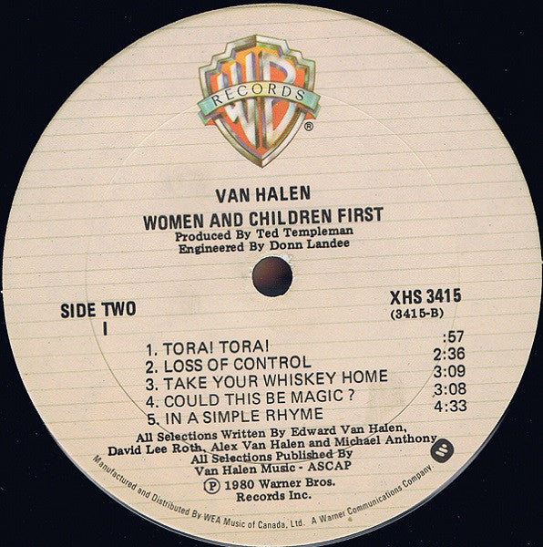 Van Halen : Women And Children First (LP, Album, Imp)