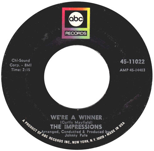 The Impressions : We're A Winner / It's All Over (7", Single)