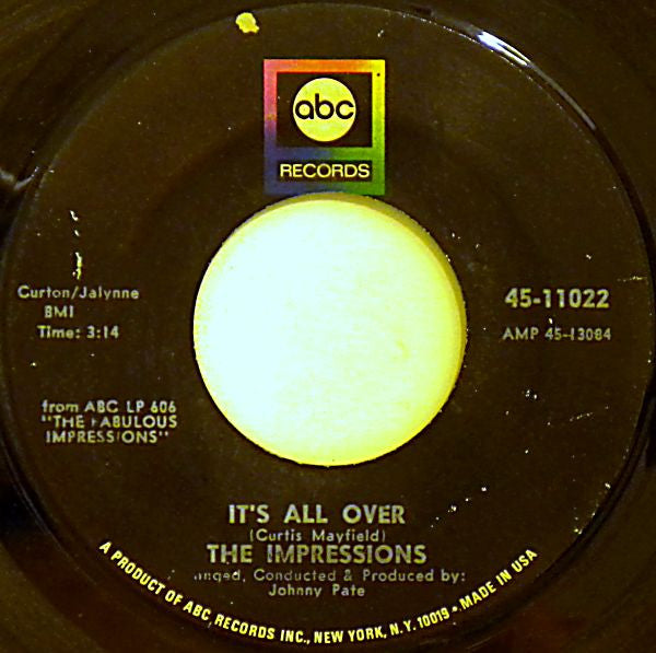 The Impressions : We're A Winner / It's All Over (7", Single)