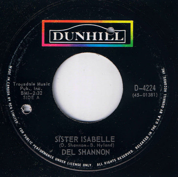 Del Shannon : Sister Isabelle (7", Single)