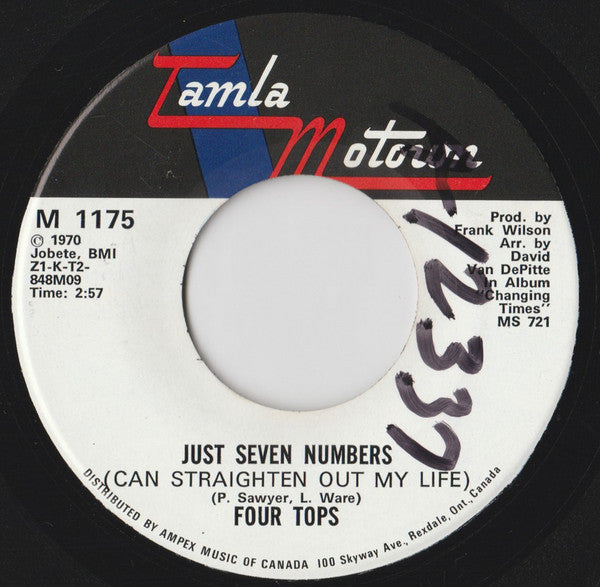 Four Tops : Just Seven Numbers (Can Straighten Out My Life) (7", Single)