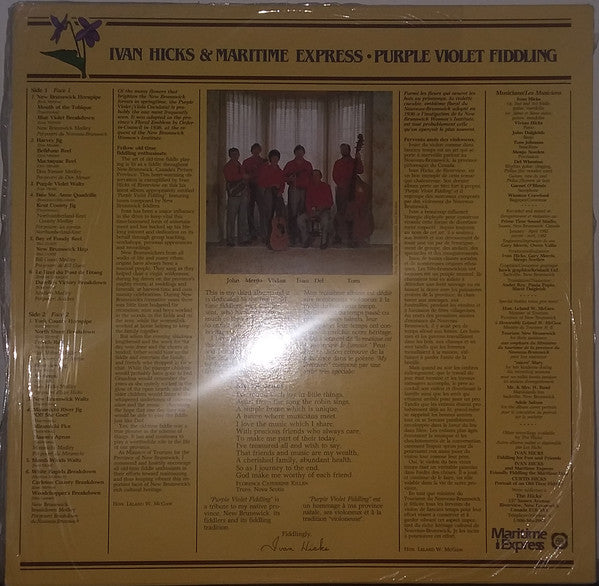 Ivan Hicks (2) & Maritime Express : Purple Violet Fiddling (LP)