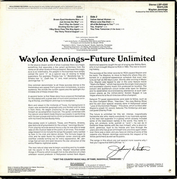Waylon Jennings : Waylon (LP, Album)