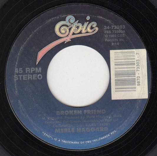 Merle Haggard : Broken Friend (7")