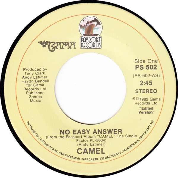 Camel : No Easy Answer (7", Single)
