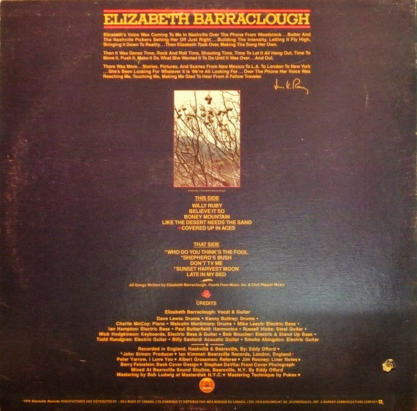 Elizabeth Barraclough : Elizabeth Barraclough (LP, Album)