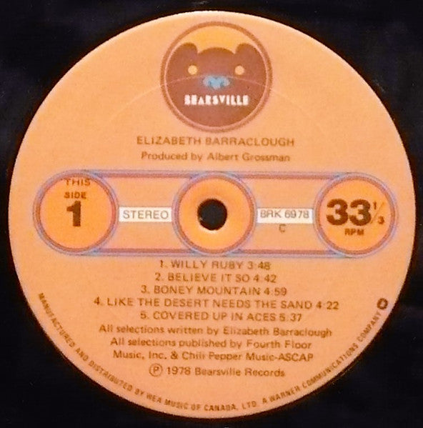 Elizabeth Barraclough : Elizabeth Barraclough (LP, Album)