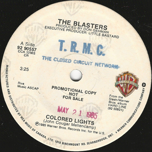 The Blasters : Colored Lights / Help You Dream (7", Single, Promo)