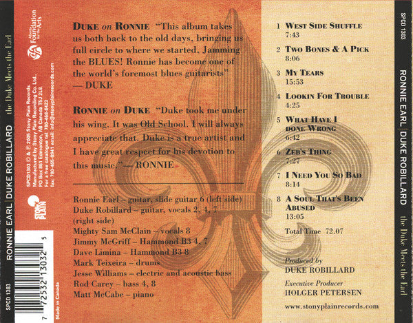 Ronnie Earl | Duke Robillard : The Duke Meets The Earl (CD, Album)