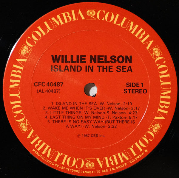Willie Nelson : Island In The Sea (LP, Album, Club)