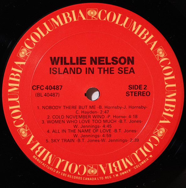 Willie Nelson : Island In The Sea (LP, Album, Club)