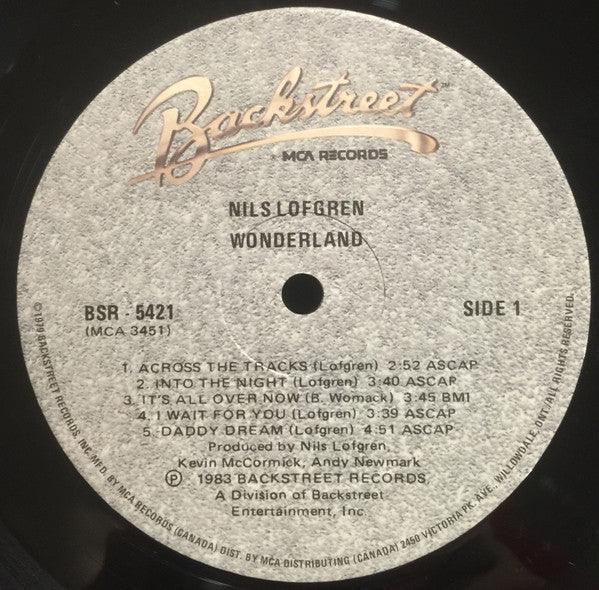 Nils Lofgren : Wonderland (LP, Album)