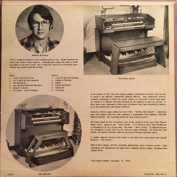 Dwight Beacham : Real Theatre Organ Sound! (LP, Album, Yel)