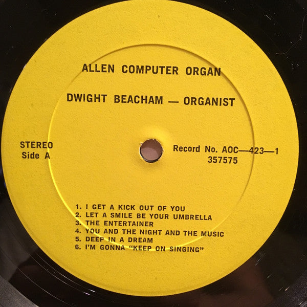 Dwight Beacham : Real Theatre Organ Sound! (LP, Album, Yel)