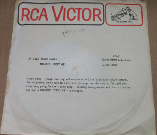 Lisa Taan : Simon Simon (7", Single)