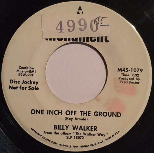 Billy Walker : One Inch Off The Ground / Ramona (7", Single, Promo)
