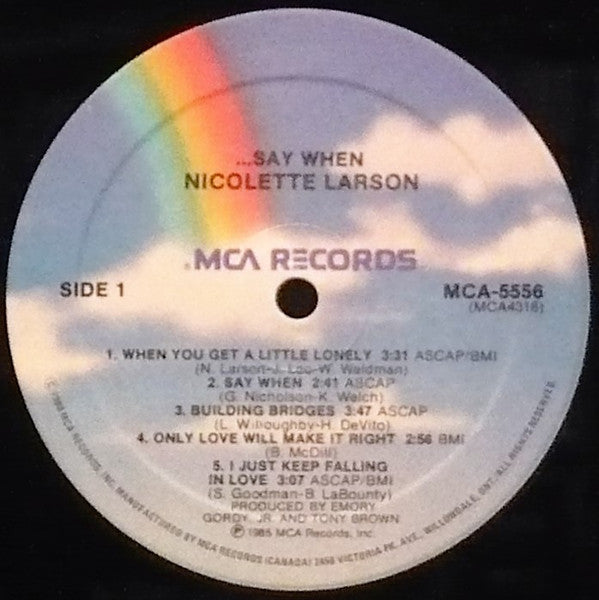 Nicolette Larson : ...Say When (LP)