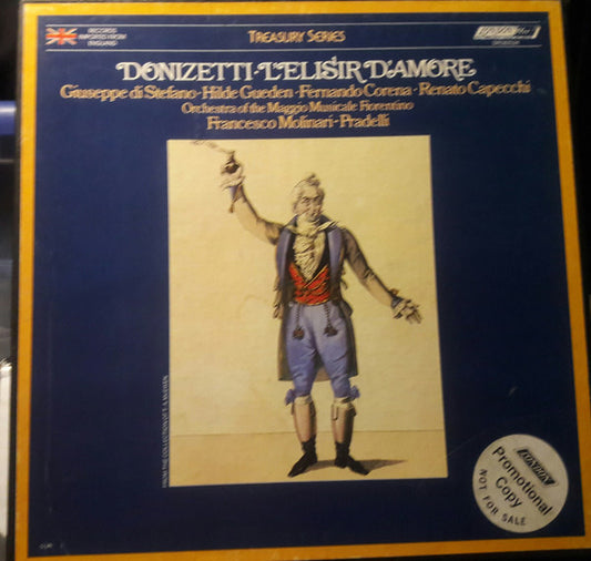 Donizetti*, Giuseppe di Stefano, Hilde Güden, Fernando Corena, Renato Capecchi, Orchestra Of The Maggio Musicale Fiorentino*, Francesco Molinari-Pradelli : L'Elisir D'Amore (3xLP, Album, Promo)