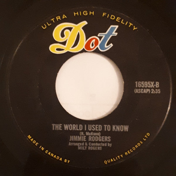 Jimmie Rodgers (2) : The World I Used To Know (7", Single)