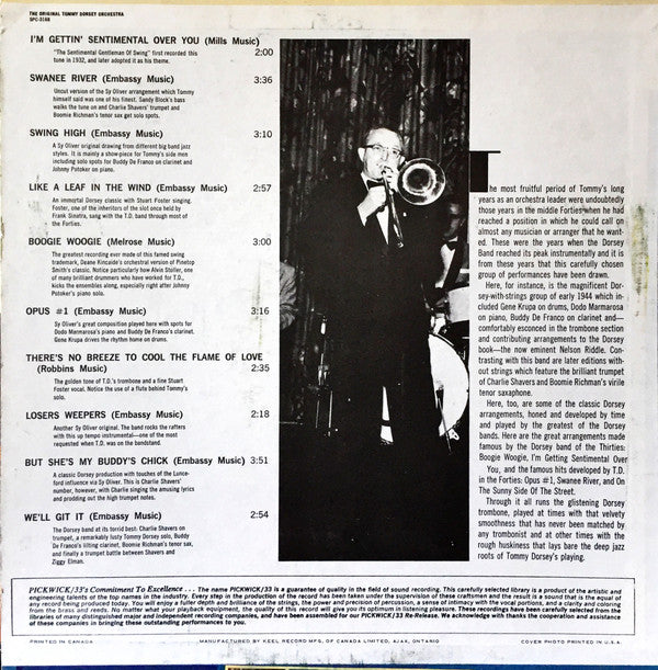 Tommy Dorsey And His Orchestra : I'm Getting Sentimental Over You (LP, Comp)