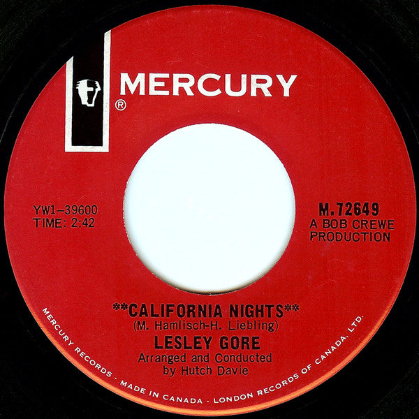 Lesley Gore : California Nights (7", Single)