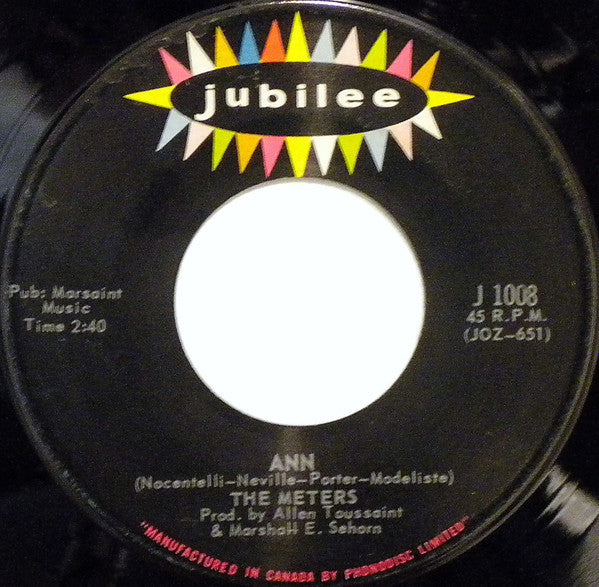 The Meters : Ease Back / Ann (7", Single)