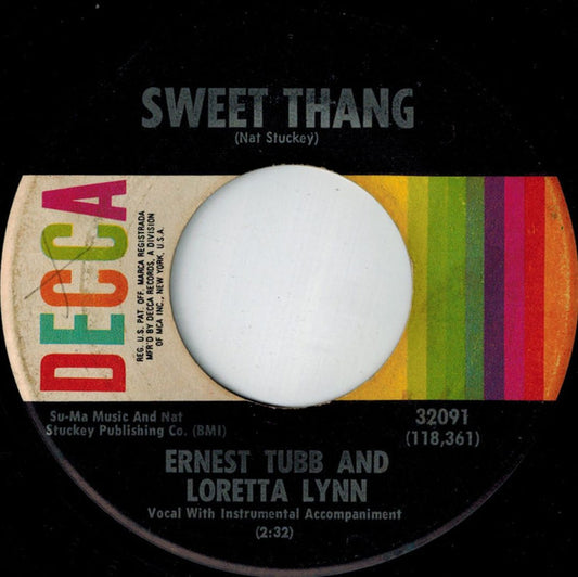 Ernest Tubb And Loretta Lynn : Sweet Thang (7", Single)