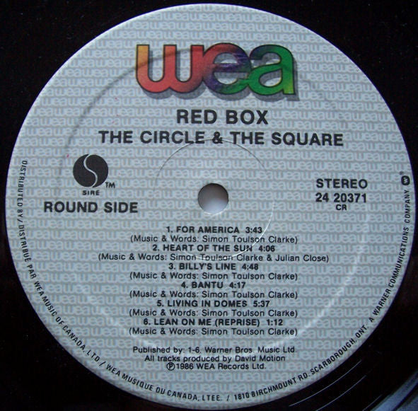 Red Box : The Circle & The Square (LP, Album)