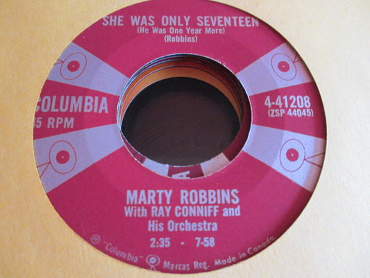 Marty Robbins : She Was Only Seventeen  (7", Single)