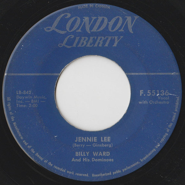 Billy Ward And His Dominoes : Jennie Lee / Music, Maestro, Please! (7")