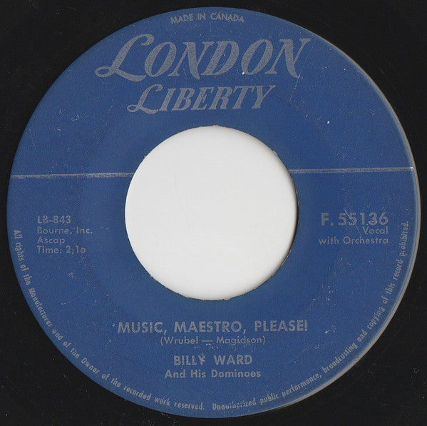 Billy Ward And His Dominoes : Jennie Lee / Music, Maestro, Please! (7")