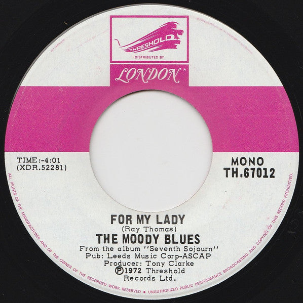 The Moody Blues : I'm Just A Singer (In A Rock And Roll Band) (7", Single, Mono)