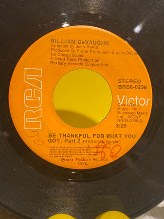 William DeVaughn : Be Thankful For What You Got (7", Single)
