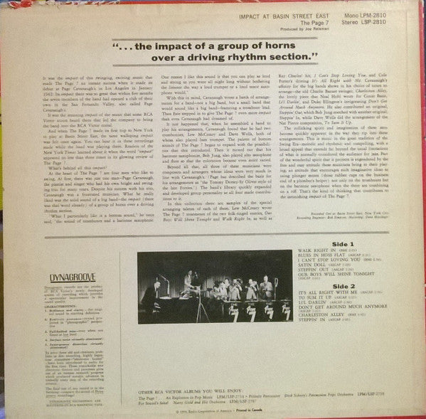 The Page 7 : Impact At Basin Street East (LP)
