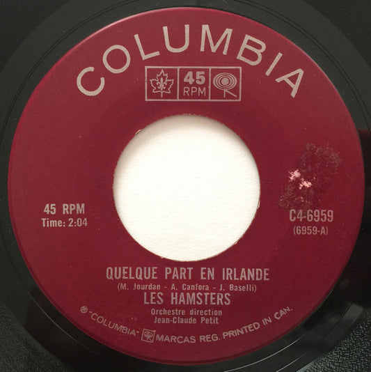 Les Hamsters : Quelque Part En Irlande / Tantôt Les Rires, Tantôt Les Larmes (Another Day, Another Heartache) (7", Single)