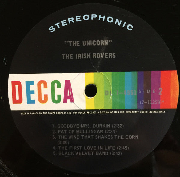 The Irish Rovers : The Unicorn (LP, Album)