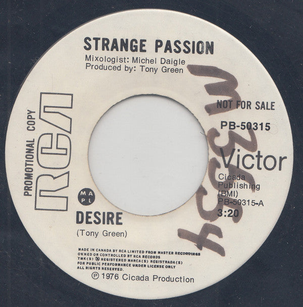 Strange Passion : Desire (7", Promo)