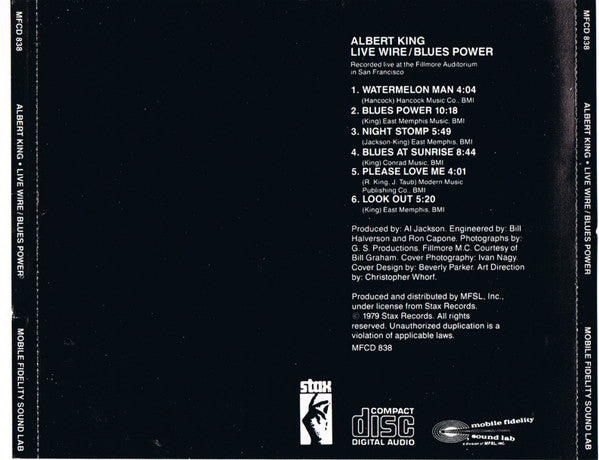 Albert King : Live Wire / Blues Power (CD, Album, RE, RM)