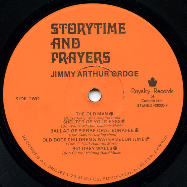 Jimmy Arthur Ordge : Storytime & Prayers (LP, Album)