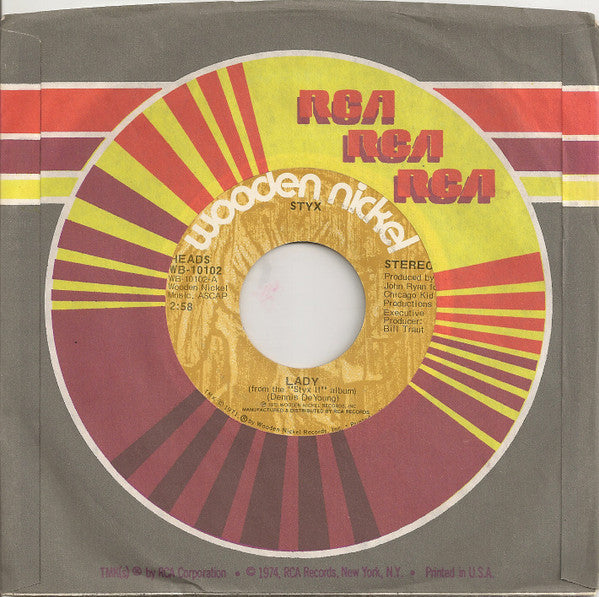 Styx : Lady (7", Single, Hol)