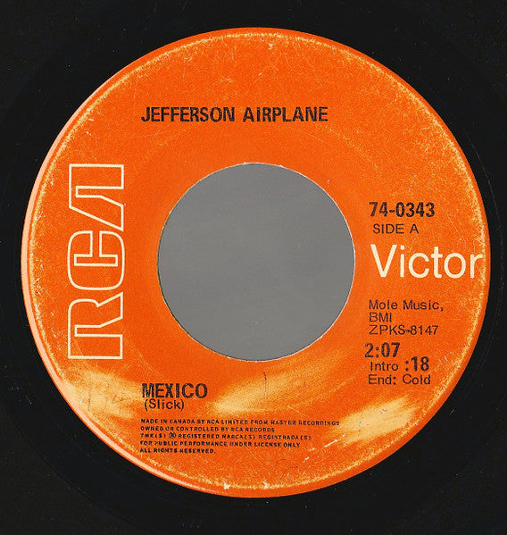 Jefferson Airplane : Mexico (7", Single)