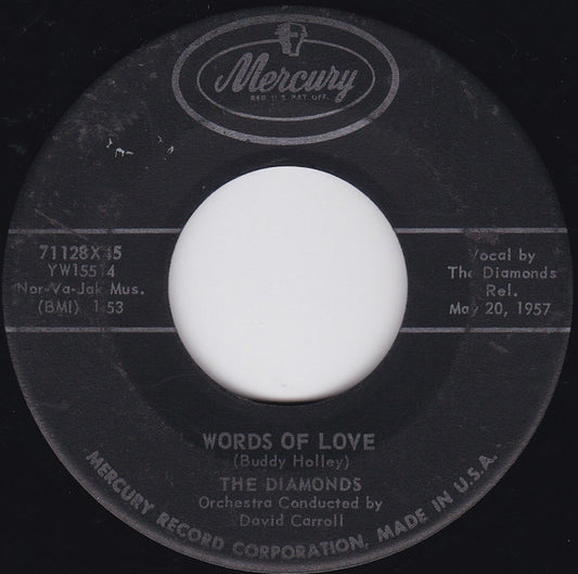 The Diamonds : Words Of Love (7", Single, Ind)