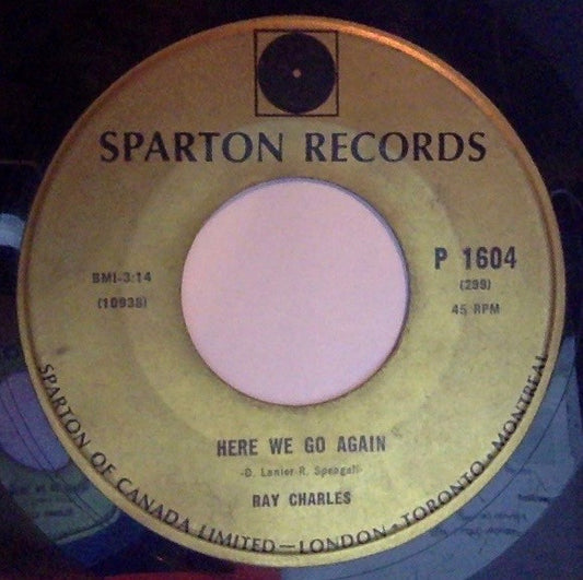 Ray Charles : Here We Go Again / Somebody Ought To Write A Book About It (7", Single)