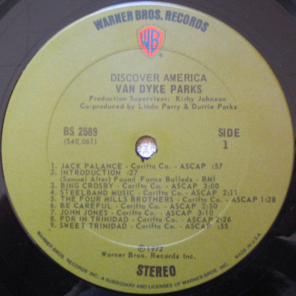 Van Dyke Parks : Discover America (LP, Album, Pit)