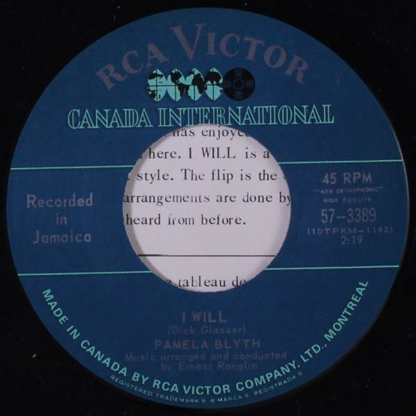 Pamela Blyth : I Will / Gonna Get Along Without You Now (7")