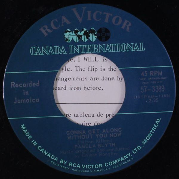 Pamela Blyth : I Will / Gonna Get Along Without You Now (7")