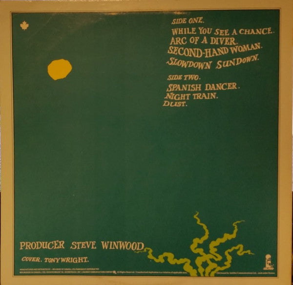 Steve Winwood : Arc Of A Diver (LP, Album, Don)